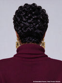 Glueless Wig pixie Natural Black finger wave
