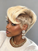 Half-price 13x4 lace front Wig blonde straight Stylist's Cut 100% Human Hair