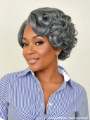 Lace closure 7x5 Wig salt and pepper BOB egg wave 10 inch 100% Human Hair
