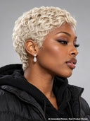 Silver-white pixie cut wig glueless wig