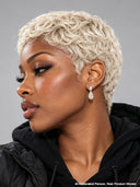 Silver-white pixie cut wig glueless wig