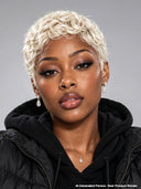 Silver-white pixie cut wig glueless wig