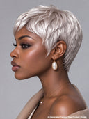 Ready to go Silver-white pixie cut wig
