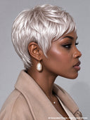 Ready to go Silver-white pixie cut wig