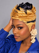 Machine made glueless wig blonde & black 