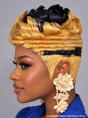 Machine made glueless wig blonde & black 