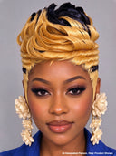 Machine made glueless wig blonde & black 