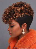 Lace front 13x4 pixie afro curly mix color TWA wig