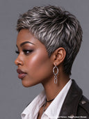 Easy to wear pixie cut wig straight Salt And Pepper