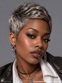 Easy to wear pixie cut wig straight Salt And Pepper
