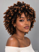 machine made spring curly brown mix black for black women