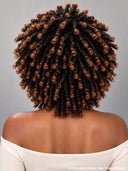 machine made spring curly brown mix black for black women