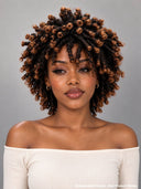 machine made spring curly brown mix black for black women