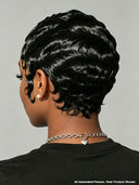 Pixie wig Lace front 13x4 wig black quick wavy wave 100% Human Hair