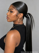 Pre-styled Updo 13x4 Lace Front Wig straight 26 inch Natural Black 100% Human Hair