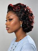 Promotion 13x4 lace front Wig burgundy highlight quick weave 100% Human Hair