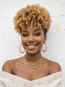 Ready to wear honey afro curly Topper 100% Human Hair (Not A Wig)