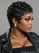 Special Offer $50.99 Glueless Wig Machine Made black finger wave 100% Human Hair
