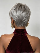 Special Offer Glueless Wig salt and pepper Machine Made pixie cut wig 100% Human Hair