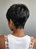 Special Offer Machine Made black Straight ready to wear Pixie Short Cut Wig 100% Human Hair