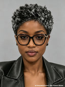 Pixie wig Lace front 13x4 wig afro Salt and pepper 100% Human Hair