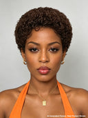 Ready TO Go pixie wig black black or brown afro curly 100% Human Hair