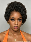 Ready TO Go pixie wig black black or brown afro curly 100% Human Hair