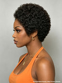Ready TO Go pixie wig black black or brown afro curly 100% Human Hair