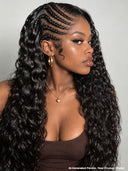 13x4 Lace wig updo braided hairstyles black curly wave 26 inch 100% Human Hair