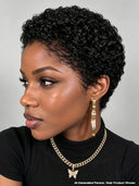 HD Lace front 13x4 Pixie cut Wig ready to go Pre-cut lace curly wave 100% Human Hair