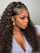 13x4 Lace wig updo braided hairstyles black curly wave 20 inch 300% Density 100% Human Hair