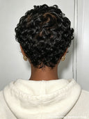 Lace front 13x4 wig Pixie wig finger wave 100% Human Hair
