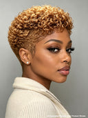 Full lace wig pixie curly wave honey 100% Human Hair