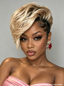Full lace wig pixie quick weave 100% Human Hair