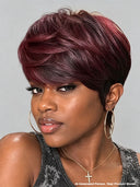 Glueless Wig pixie cut burgundy 1BT99J# 100% Human Hair