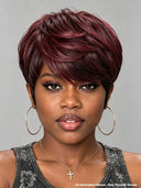 Glueless Wig pixie cut burgundy 1BT99J# 100% Human Hair