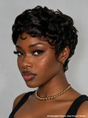 Ready to go glueless wig black pixie cut wig 100% Human Hair