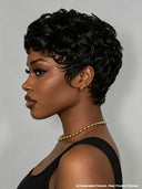 Ready to go glueless wig black pixie cut wig 100% Human Hair