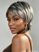 Ready to go salt and pepper Glueless wig pixie cut wig 100% Human Hair