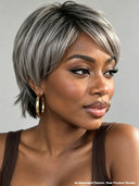 Ready to go salt and pepper Glueless wig pixie cut wig 100% Human Hair