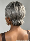 Ready to go salt and pepper Glueless wig pixie cut wig 100% Human Hair