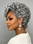 Lace closure 5x5 Pixie wig Elegant Salt and Pepper 