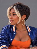 Lace closure 5x5 Pixie wig white highlight