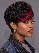 Lace front 13x4 pixie wig Quick weave mix burgundy with bangs
