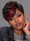 Lace front 13x4 pixie wig Quick weave mix burgundy with bangs