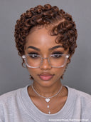 Lace front 13x4 pixie wig finger wave brown