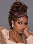 Lace front 13x6 wig Pre-styled Updo with High ponytail 4 color