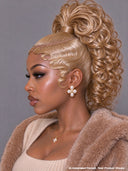 Lace front 13x6 wig Pre-styled Updo with High ponytail 4 color