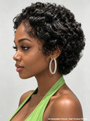 Lace front 13x4 wig Pixie wig black quick weave 100% Human Hair