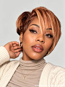 13x4 Lace front Pixie wig brown mix honey